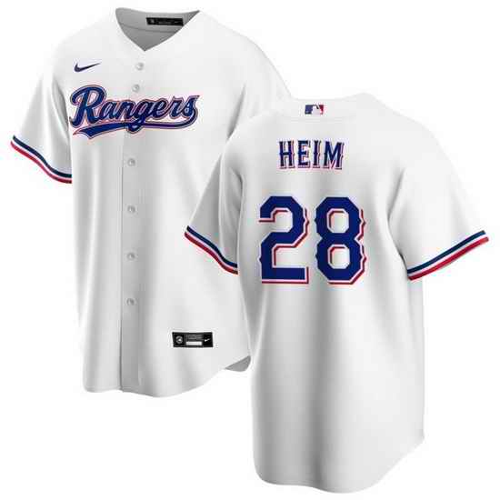 Men Texas Rangers 28 Jonah Heim White Cool Base Stitched Baseball Jersey